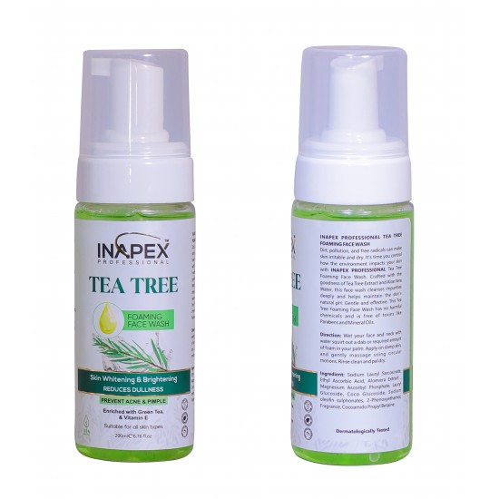INAPEX Professional Tea Tree Foaming Face Wash suitable for all skin types {200ml }