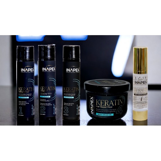 Inapex Professional KERATIN REPAIR CLARIFYING SHAMPOO,HAIR TREATMENT,HAIR SHAMPOO,MASK & SERUM COMBO SET Inapex Professional KERATIN REPAIR CLARIFYING SHAMPOO,HAIR TREATMENT,HAIR SHAMPOO,MASK & SERUM COMBO SET