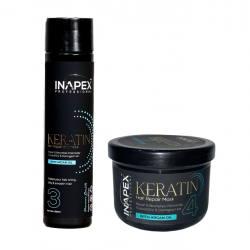 Inapex Professional KERATIN HAIR REPAIR SHAMPOO & MASK (300ML*2)