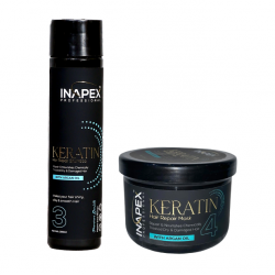 Inapex Professional KERATIN HAIR REPAIR SHAMPOO & MASK (300ML*2)