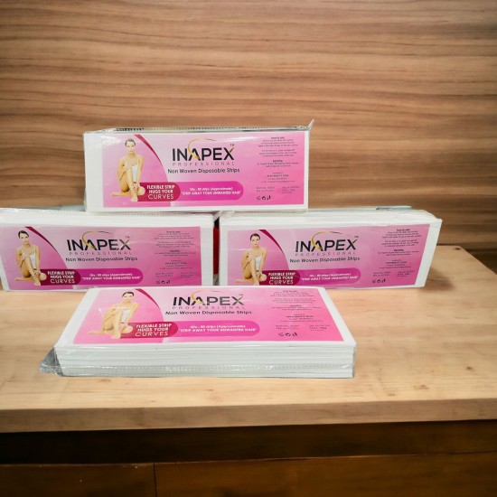 INAPEX Professional Hair Removal Waxing Strips Facial Body Epilating Strips Non Woven Wax 80pcs approx INAPEX Professional Hair Removal Waxing Strips Facial Body Epilating Strips Non Woven Wax 80pcs approx